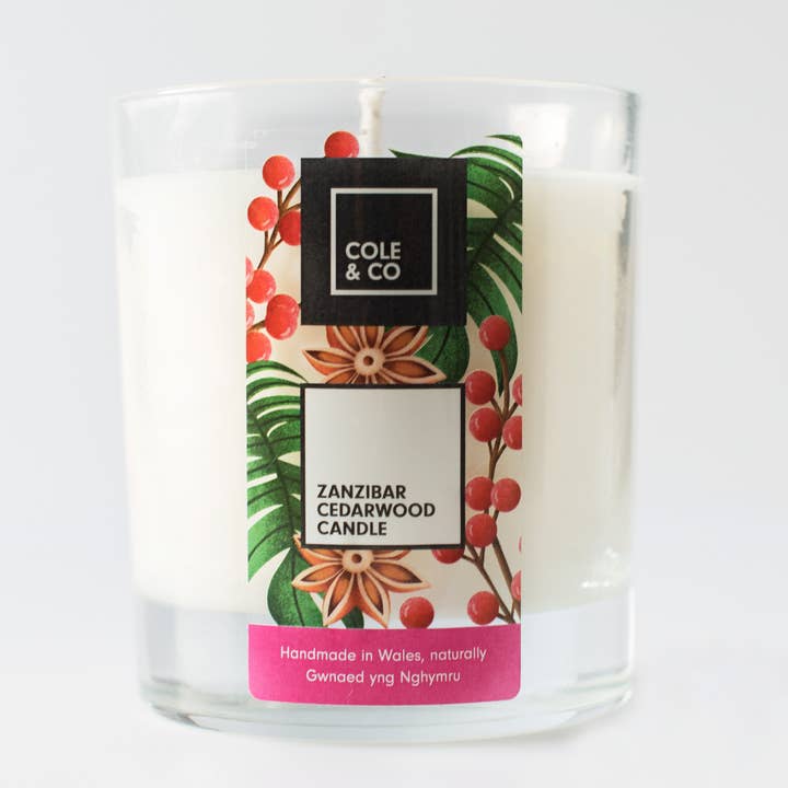 Vela de madera de cedro de Zanzíbar en vaso para venta al por mayor de Cole & Co