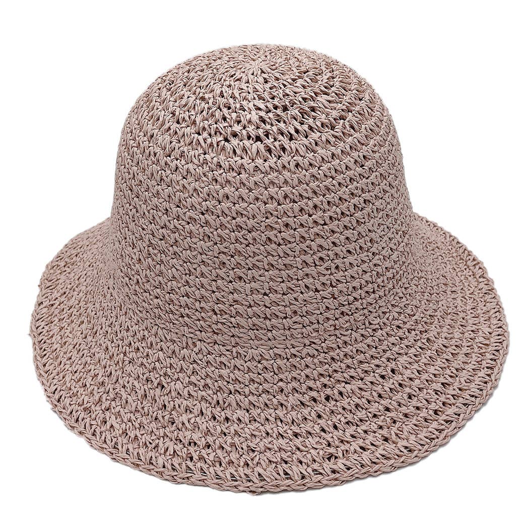 Fashion City - Wholesale Bucket Hat - Women's - Solid Colored Straw Bucket Hat16