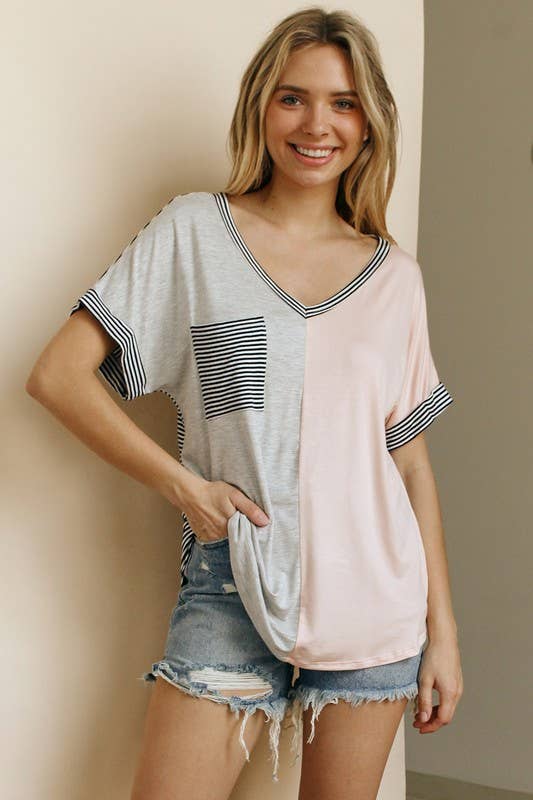 lovely melody - Wholesale Knit Top - Women's - LMT2377-Close Friendship V Neck Top3
