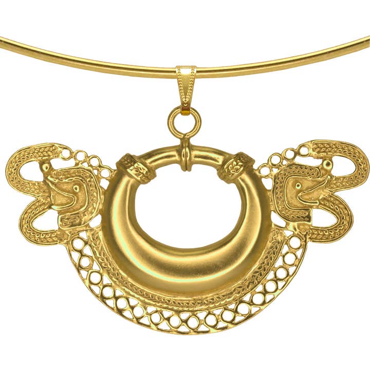 Cirkels Halvemaan 24k GP Omega Ketting voor wholesale door Across The Puddle