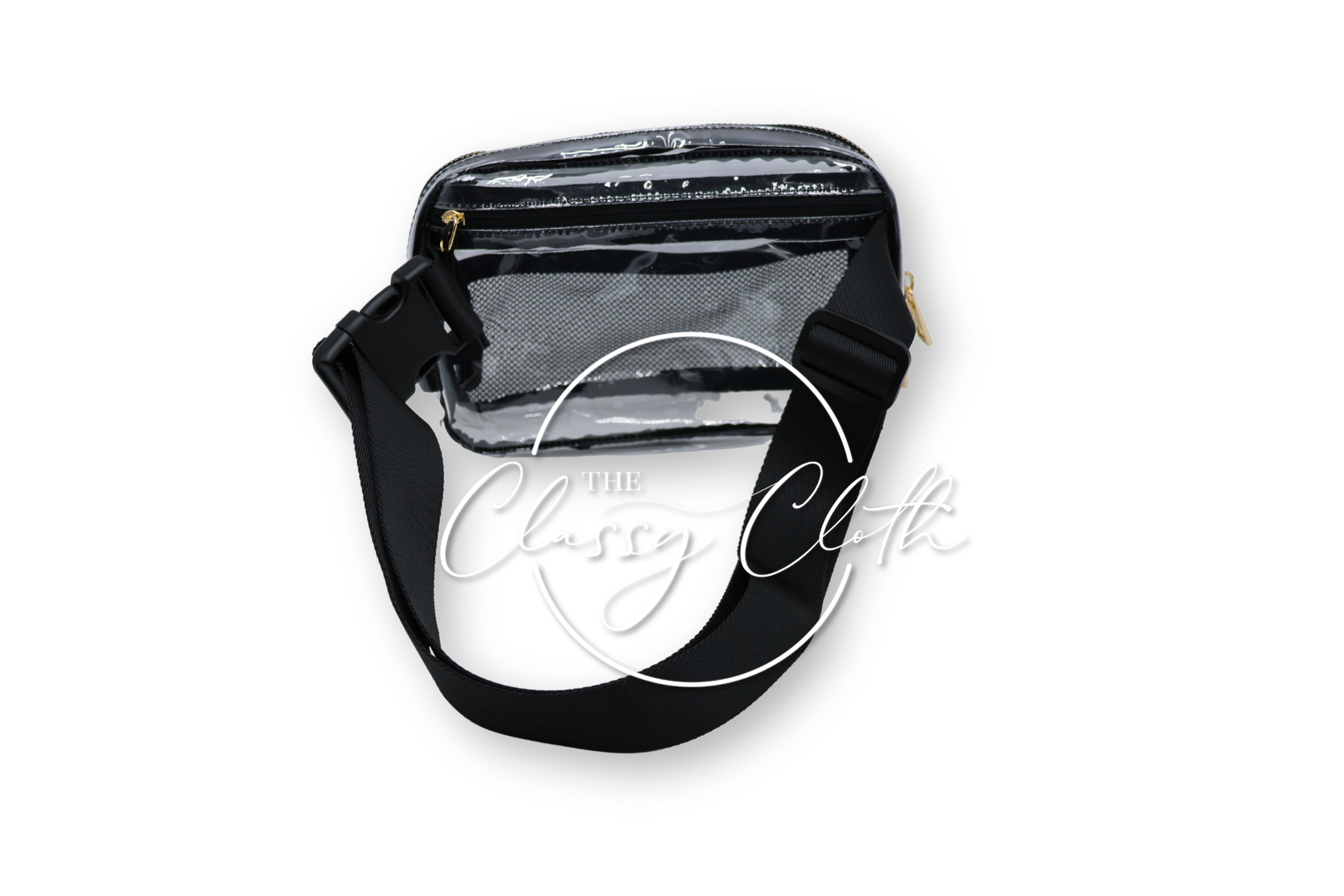 The Classy Cloth WS - Wholesale Belt Bag - Women's - Stadium Clear Belt Bag - Black RTS10