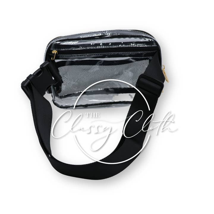 The Classy Cloth WS - Wholesale Belt Bag - Women's - Stadium Clear Belt Bag - Black RTS10