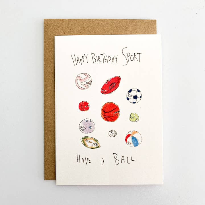 Happy Birthday Sport, Have A Ball for wholesale by Well Drawn