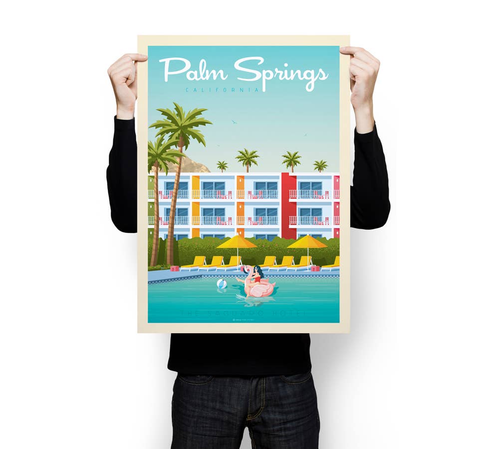 Olahoop Travel Posters - Wholesale Poster - Palm Springs California Travel Poster - Saguaro Hotel2