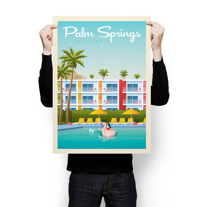 Olahoop Travel Posters - Wholesale Poster - Palm Springs California Travel Poster - Saguaro Hotel2