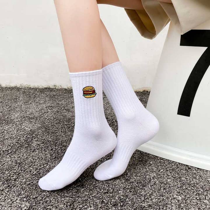 Calzini Alti Burger Unisex I 38-45 per la vendita all'ingrosso da parte di Tites Chaussettes