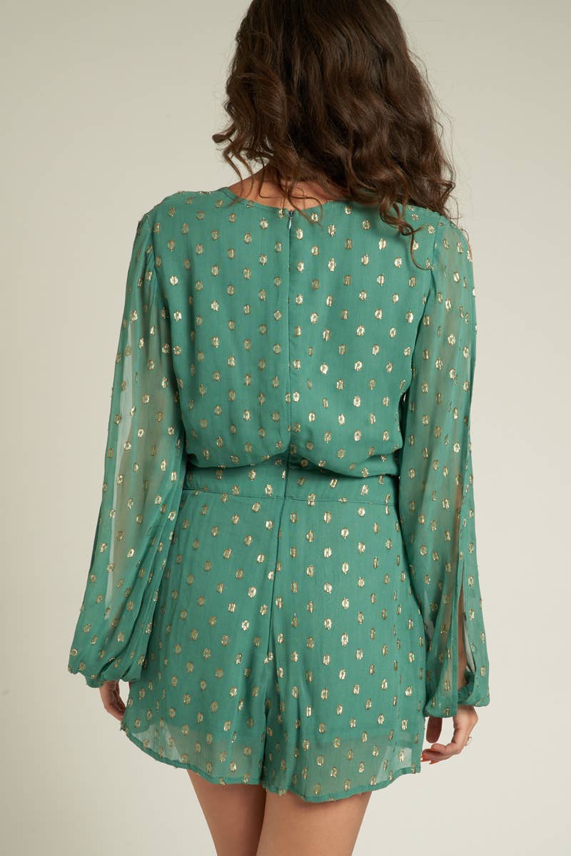 SARCELLE Combishort à pois en lurex avec fentes sur les manches en vente sur Faire3