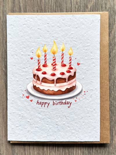 Carte d'anniversaire avec gâteau pour la vente par The Flora Page