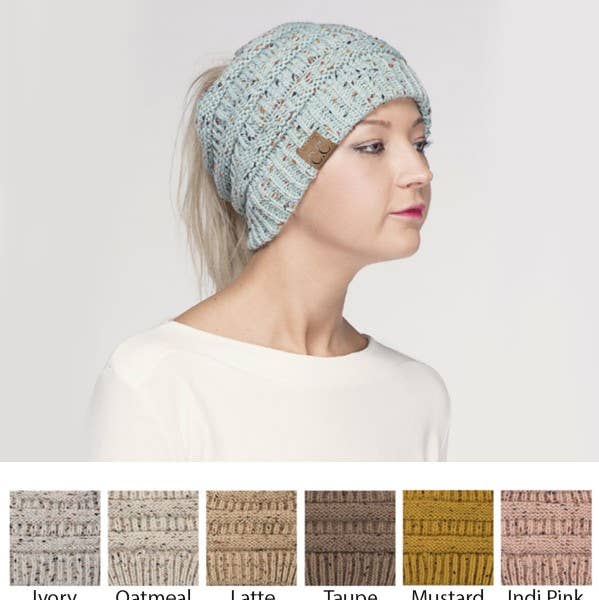 Suzie Q USA - Wholesale Beanie - Women's - CC Cable Knit Beanie Tail Confetti Hat14