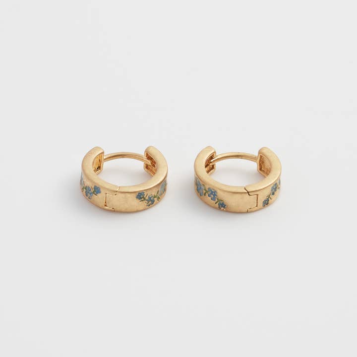 Fable England - Wholesale Hoop Earrings - FABLE Forget-Me-Not Mini Hoops