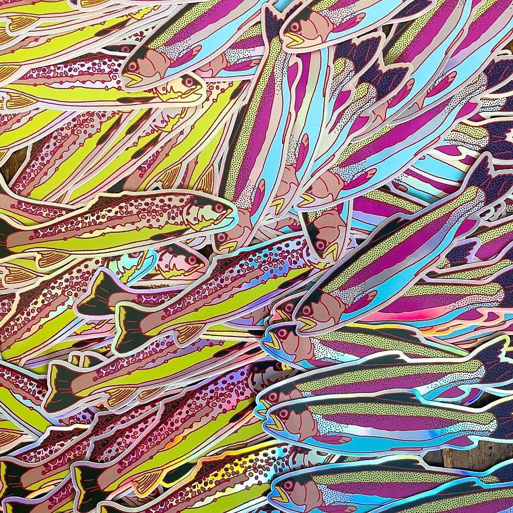 Caroline Clark – wholesale Sticker – Rainbow Trout Sticker Set1