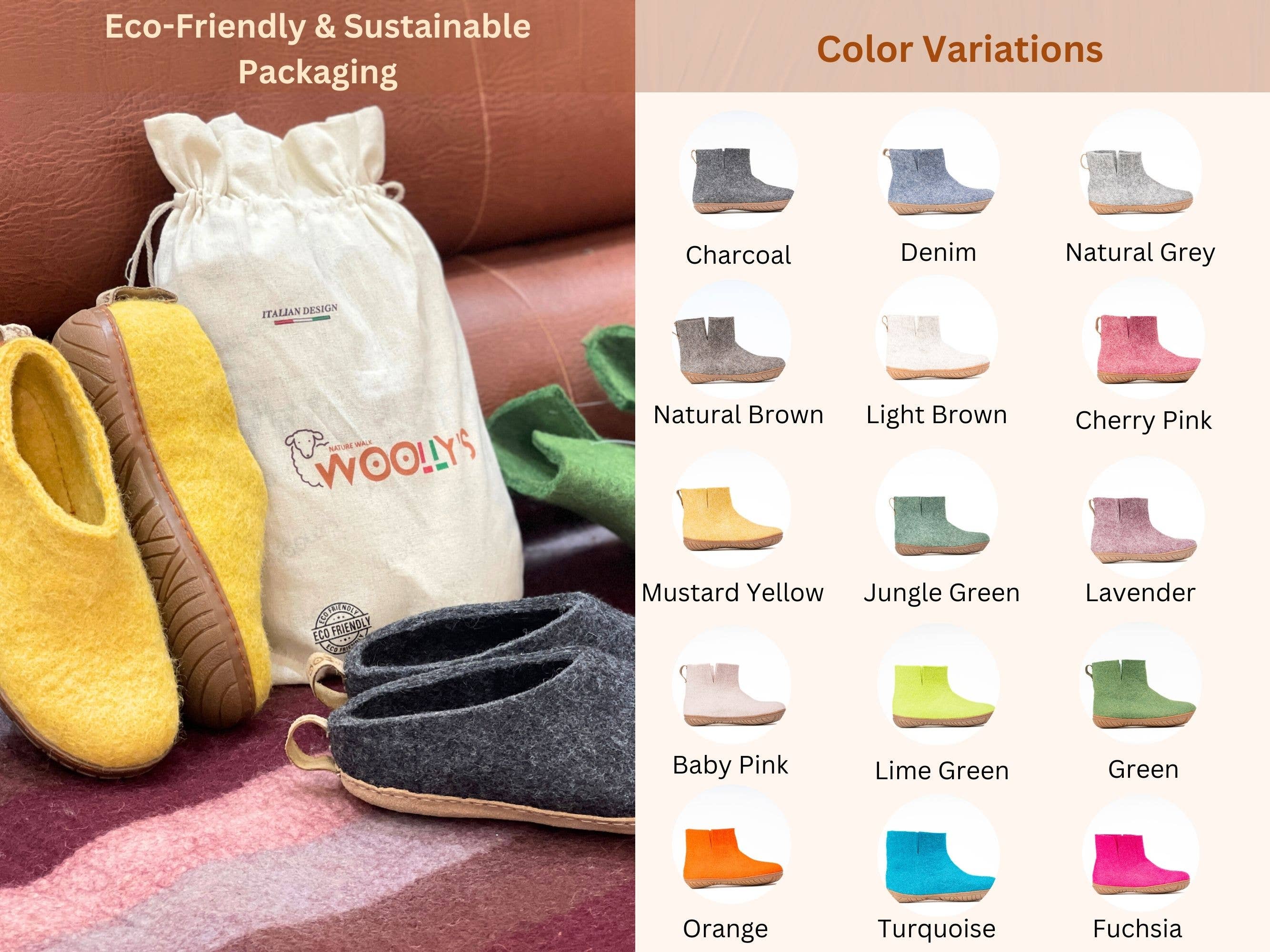 Woollyes Inc - Venta al por mayor Botas - Unisex - Botas bajas para exteriores con suela de goma - Jungle Green9