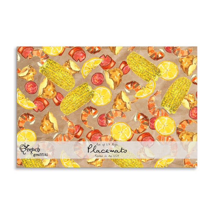 Manteles individuales de papel para hervir camarones para venta al por mayor de French Graffiti