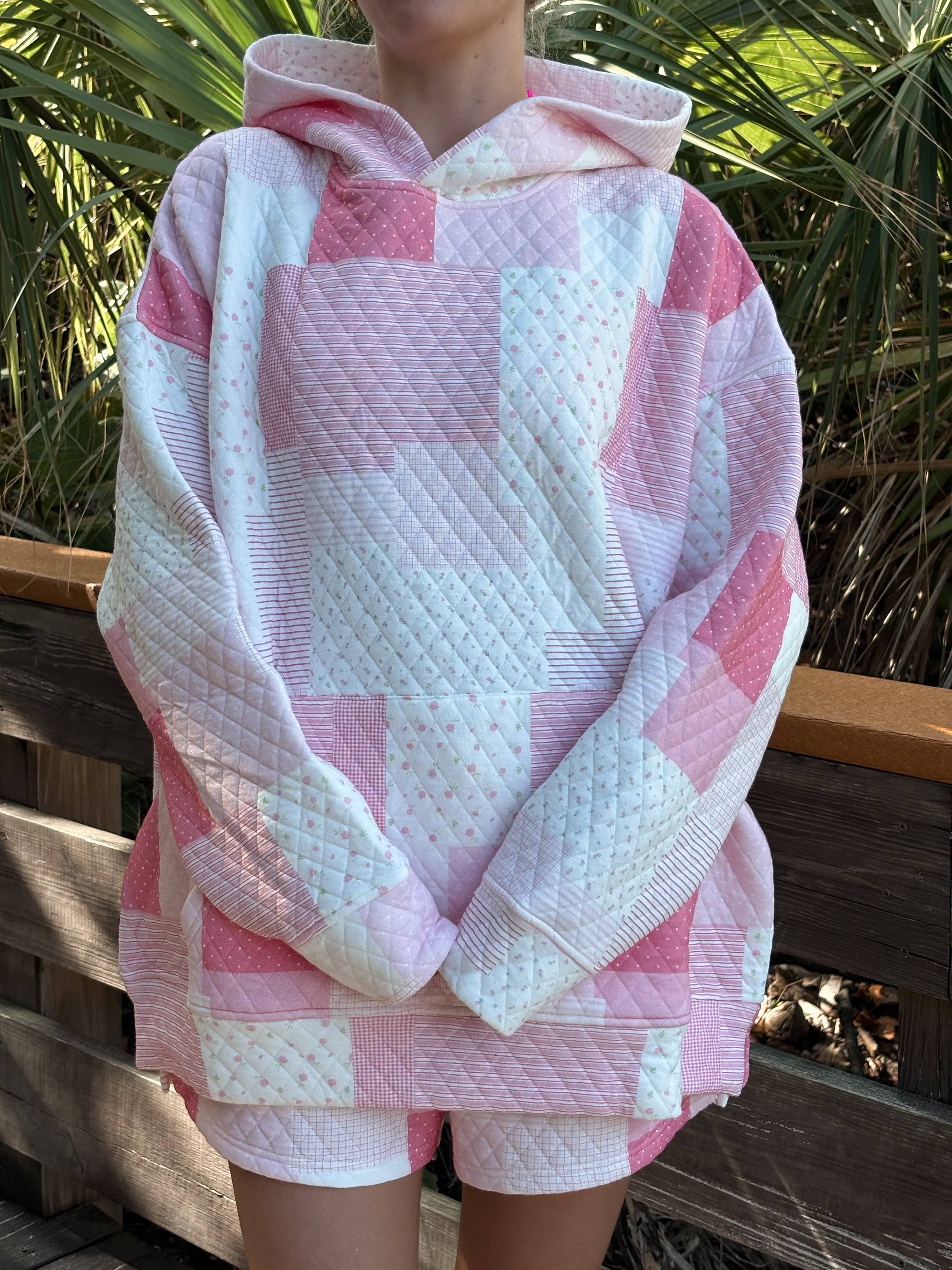 Sunkissed Coconut - Wholesale Hoodie - Women's - Margo Quilted Patchwork Hoodie10