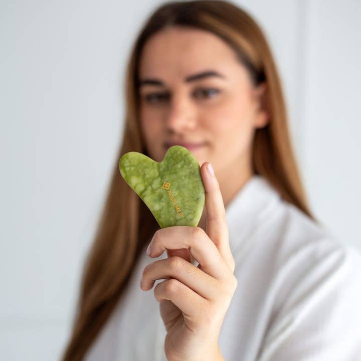 ACUS MED – Gua Sha por atacado – Pedra Gua Sha | Ferramenta Gua Sha | Coração - Verde