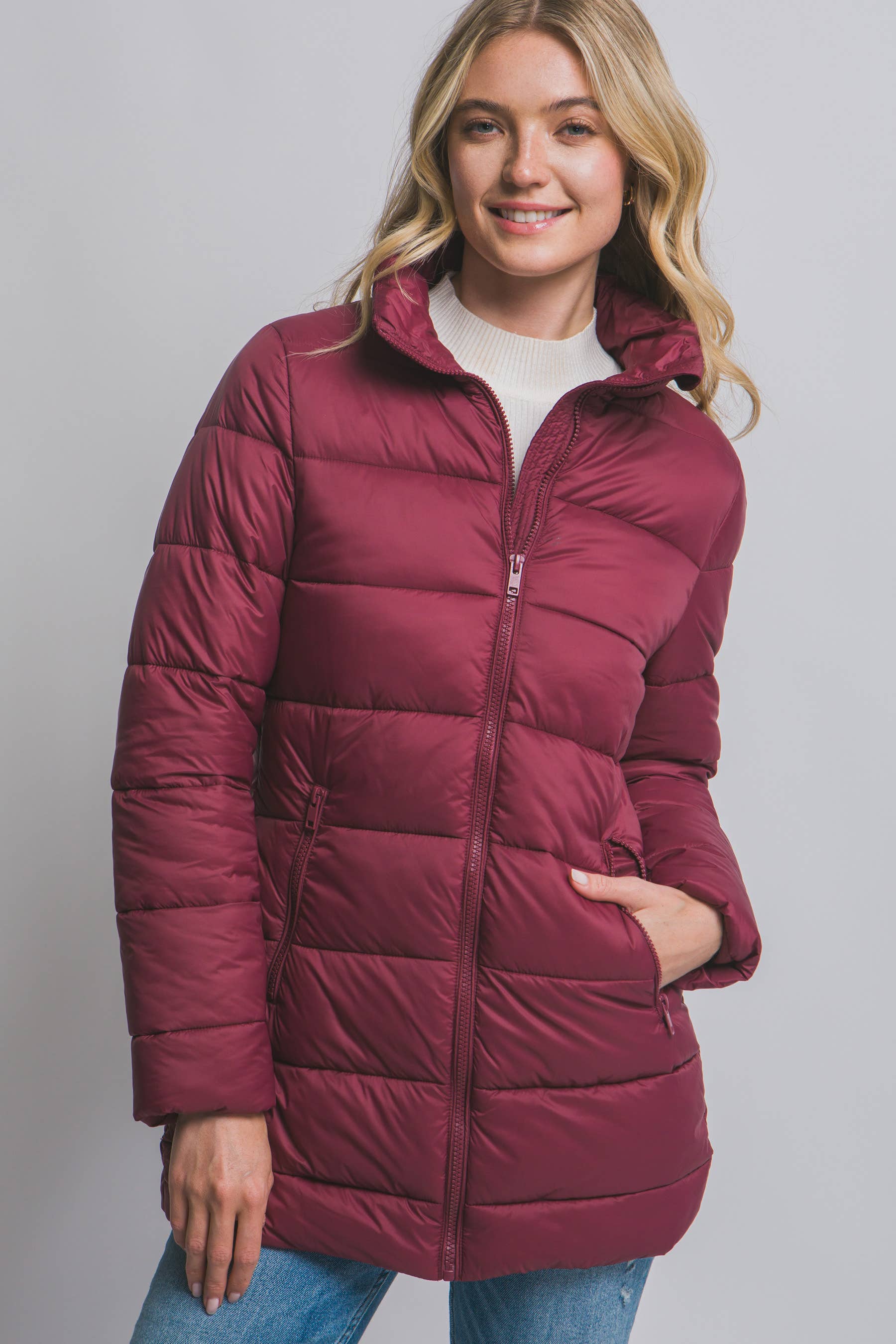 42POPS - Vente Veste – femme - ..0815 Longue Doudoune Matelassée avec Poches Zippées SI-282314