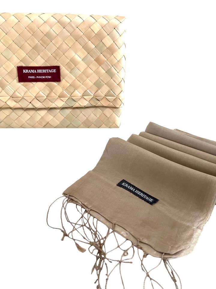 The Krama Silky Sand for wholesale by Krama Heritage