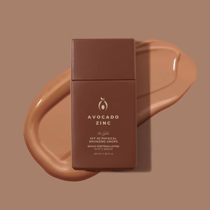 SPF 50 Physical Bronzing Drops for wholesale by Avocado Zinc