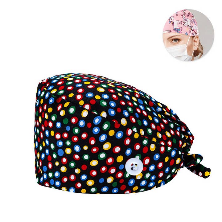 ACCITY - Wholesale Ponytail Cap - Women's - PRINTED SURGICAL CAP SCRUB CAP COTTON NURSE CAP_CWAH3378