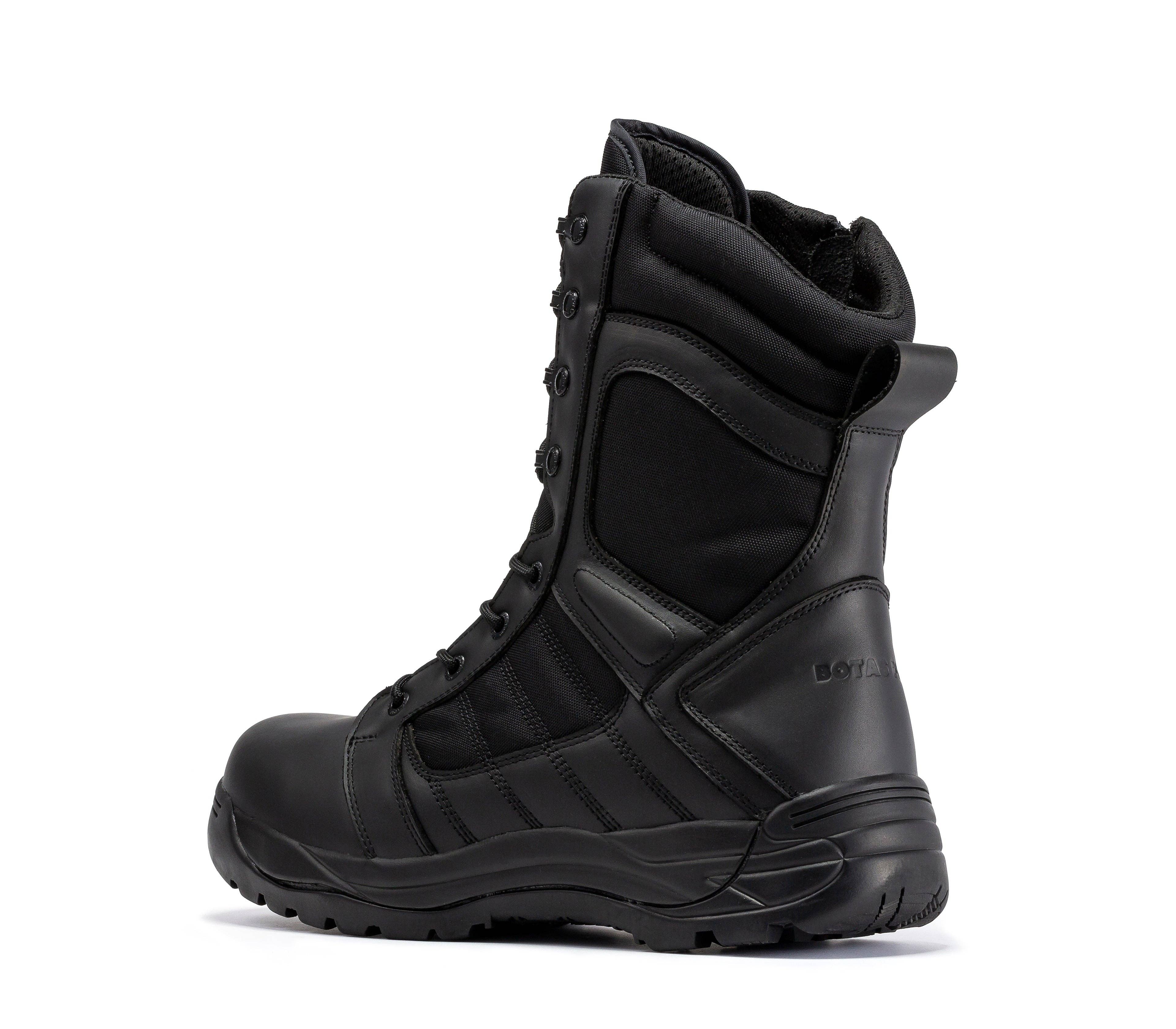 Botas Pro Black Men's 8 inch Side Zipper Rubber Sole Tactical Boots BMP110BK for wholesale on Faire5