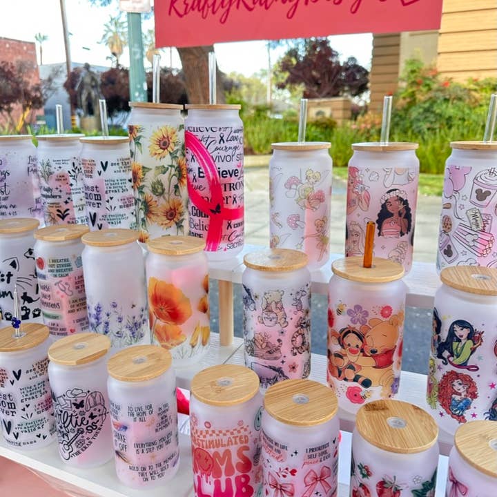 KraftyKathyDesignsCo - Wholesale Drinking Glass/Cup - Funny Plant Lover 18oz Glass Cup (Frosted) 1