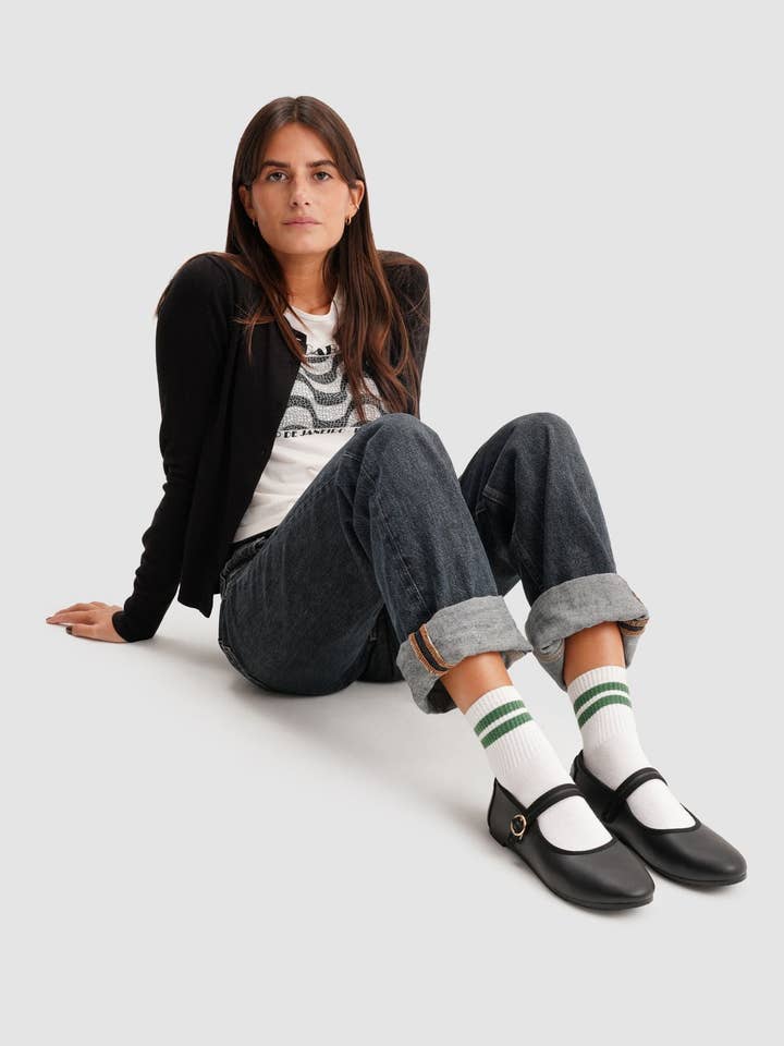 Paez - Wholesale Flats - Women's - MARY JANE MICROFIBER NAPA BLACK - WOMAN