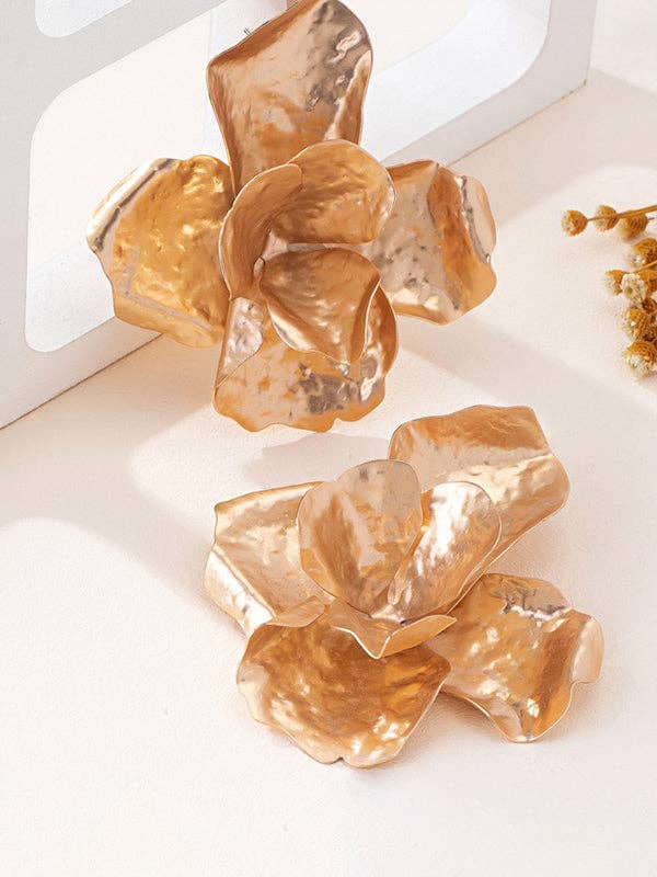 FurDecoration - Wholesale Dangle Earrings - Flower Shape Shiny Earrings Accessories3