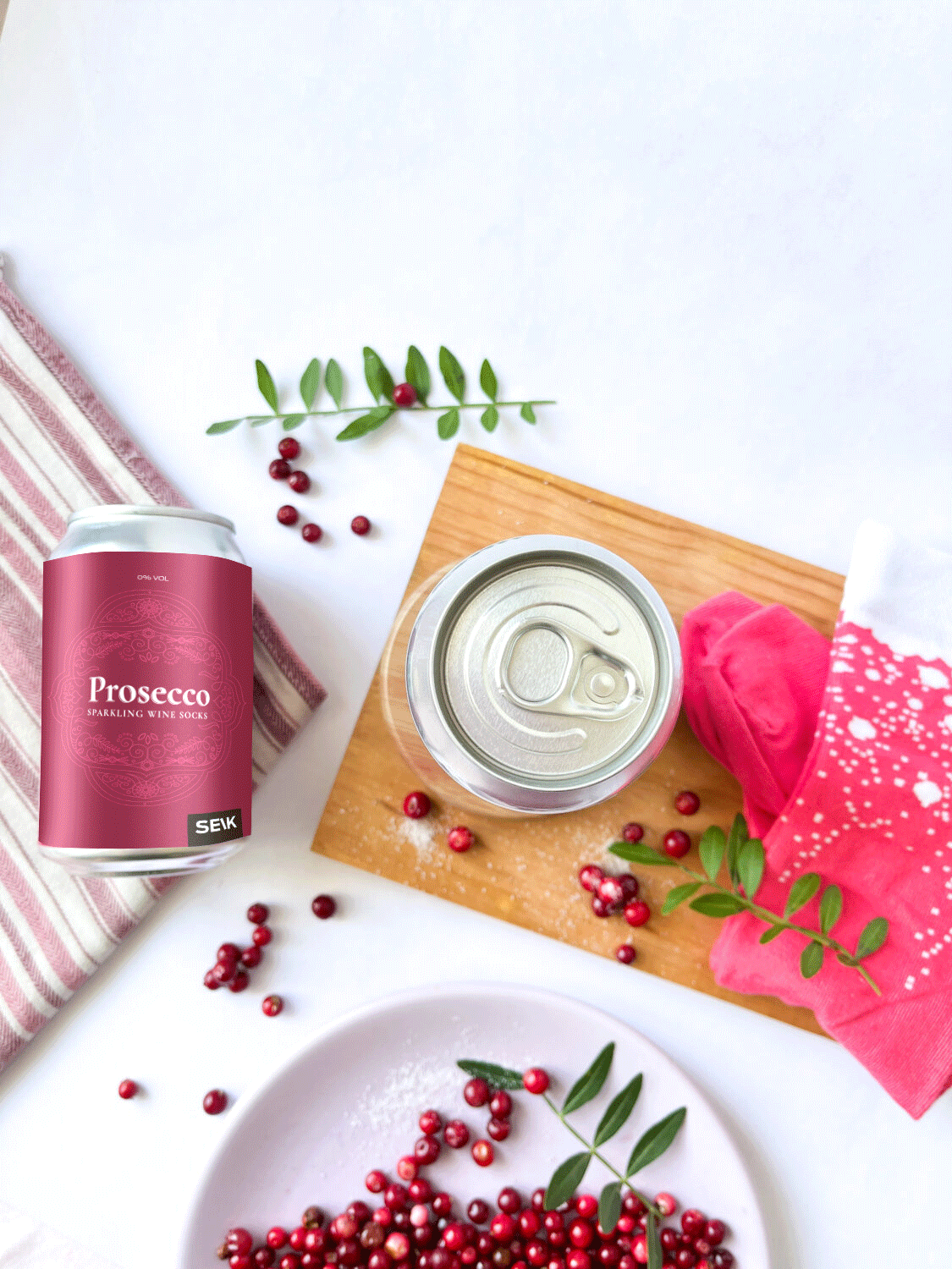 Red Prosecco Stricksocken für Damen, Größe 35-40 für den Großhandel auf Faire2