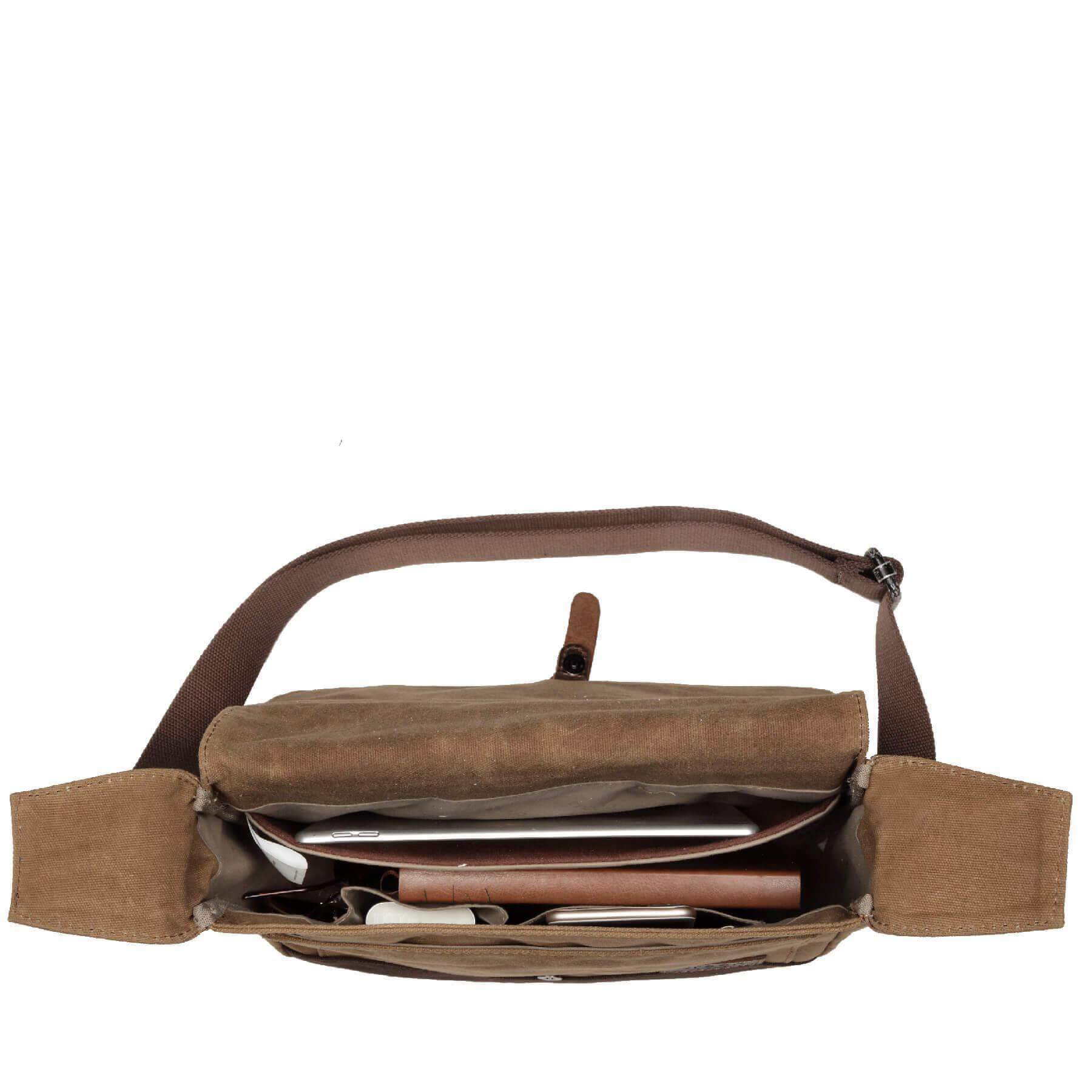 Troop London – wholesale Messenger bag – Men's – TRP0443 Troop London Heritage Canvas Leather Messenger Bag, Travel Bag, Tablet Friendly5