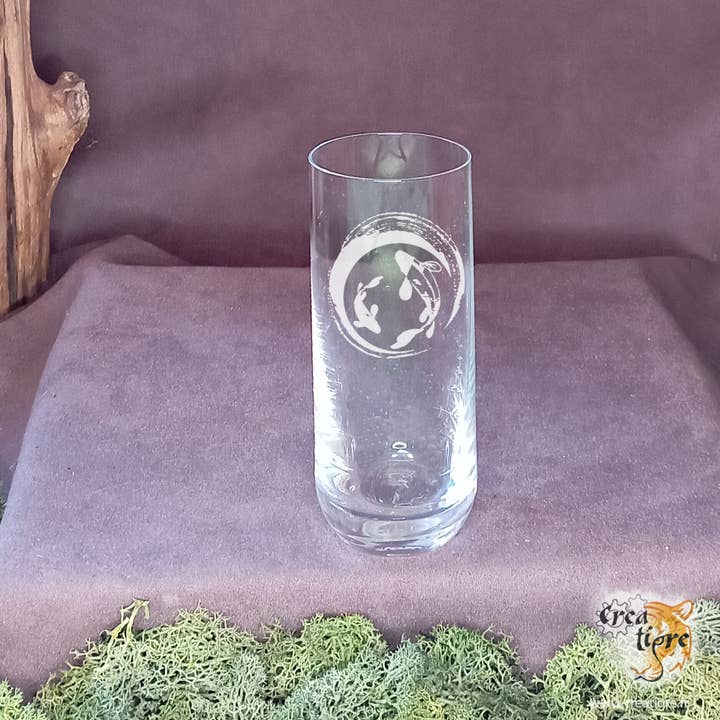 Longdrink Mender Glass, Collec Japan, Yin Yang Koi Duo voor wholesale door Creatigre