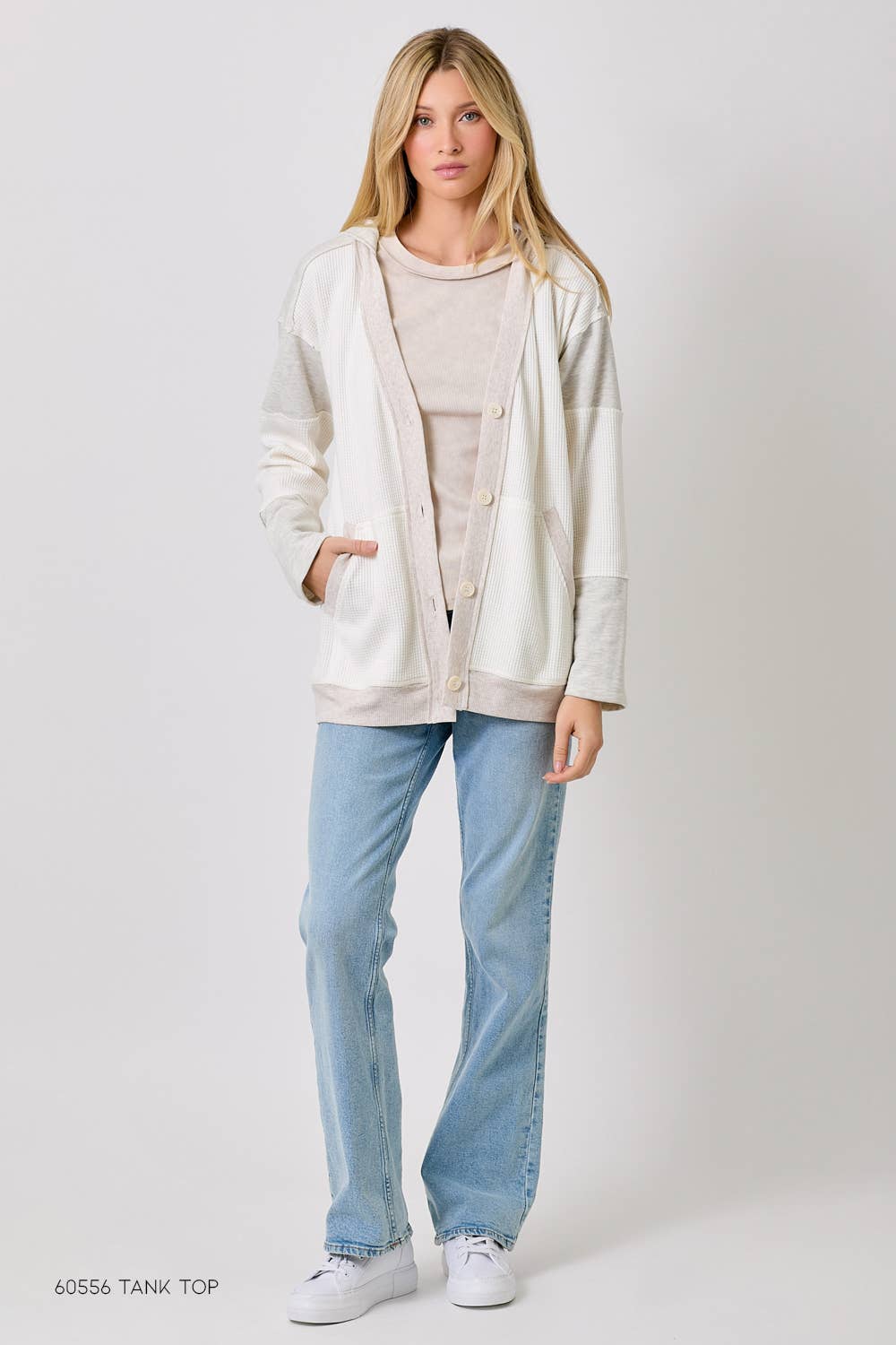 Mystree - Wholesale Cardigan - Women's - 60553 Color Block Hoodie Cardigan19