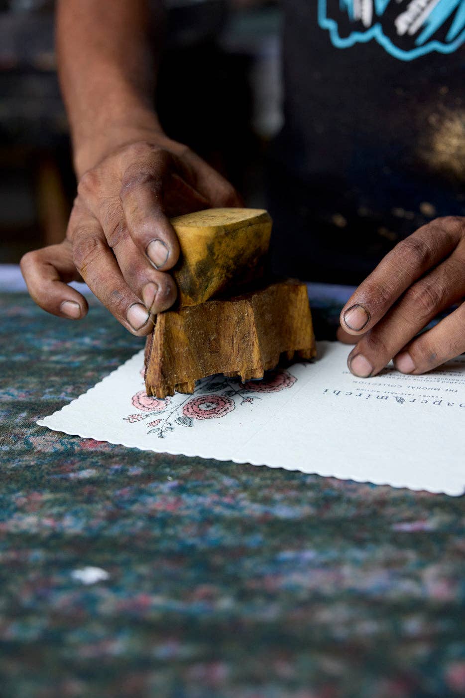 Paper Mirchi – Großhandel Grußkarten für den Alltag – Handblock-gedruckte Grußkarte - Gulab Dusky Pink4