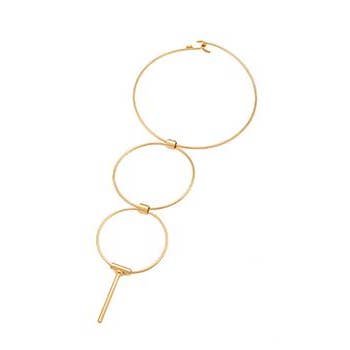 Collana in ottone placcato oro con triplo anello per la vendita all'ingrosso da parte di Viviane Guenoun