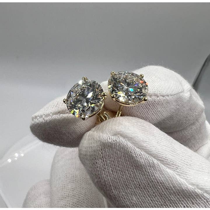 Elegant Jewels LLC - Vente Clous d'oreille - Boucles d'oreilles en or 14KT avec diamants ronds de laboratoire .5 CT4