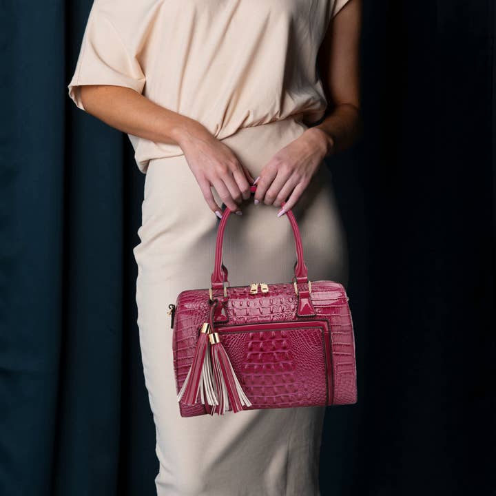 KAYLA+AVA - Wholesale Top Handle Bag - Women's - HOLLY BOSTON BAG SET IN PATENT CROC WITH WALLET6