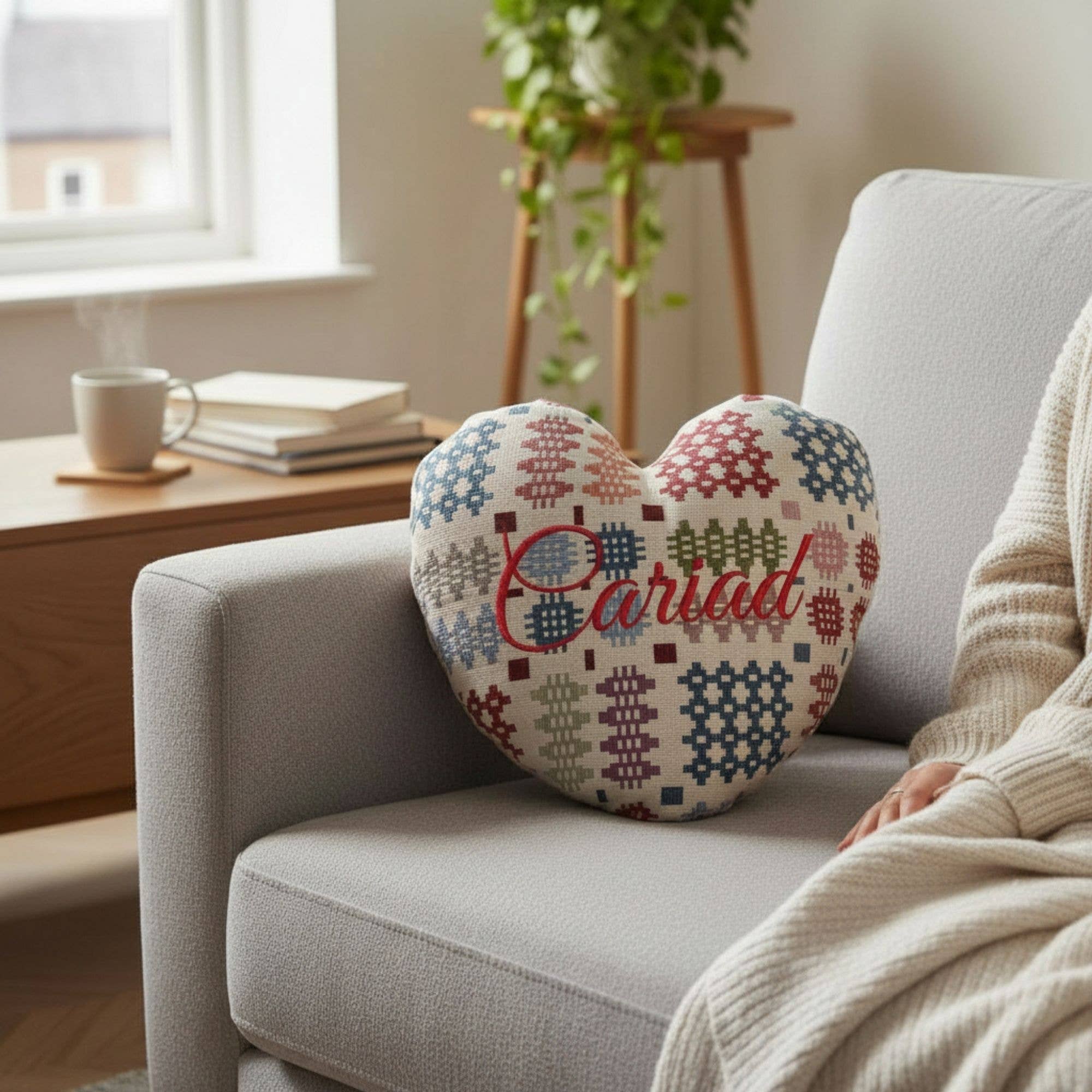 Moose & Co - Wholesale Chair Cushion - Multi Heart Shaped  Welsh tapestry Embroidered cushions 4