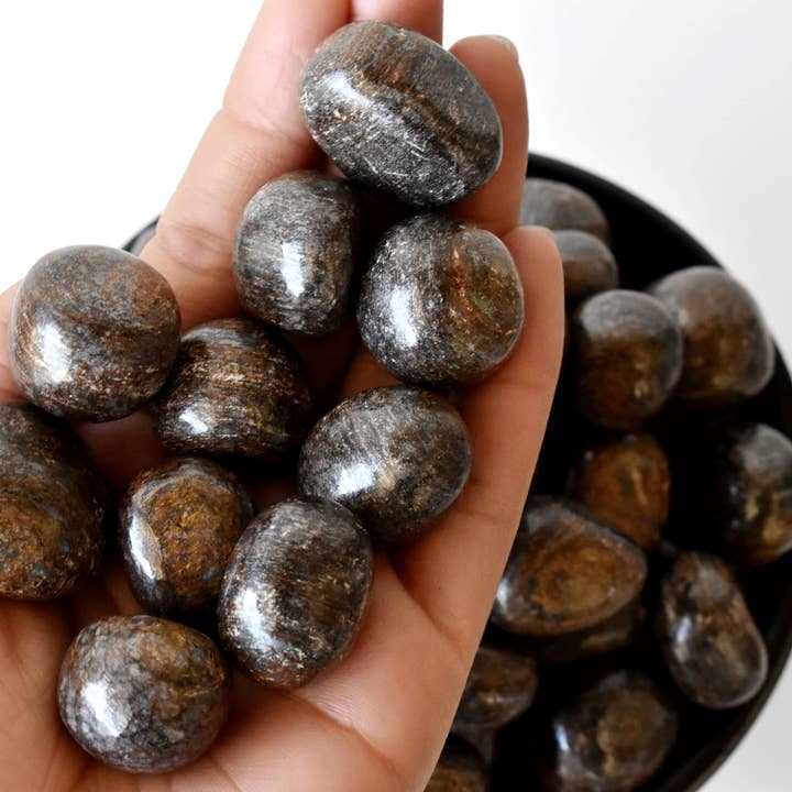 Soothing Crystals - Venta al por mayor Piedras/cristales espirituales - Piedras Pulidas de Broncita Piedras Curativas 100G a 1KG6