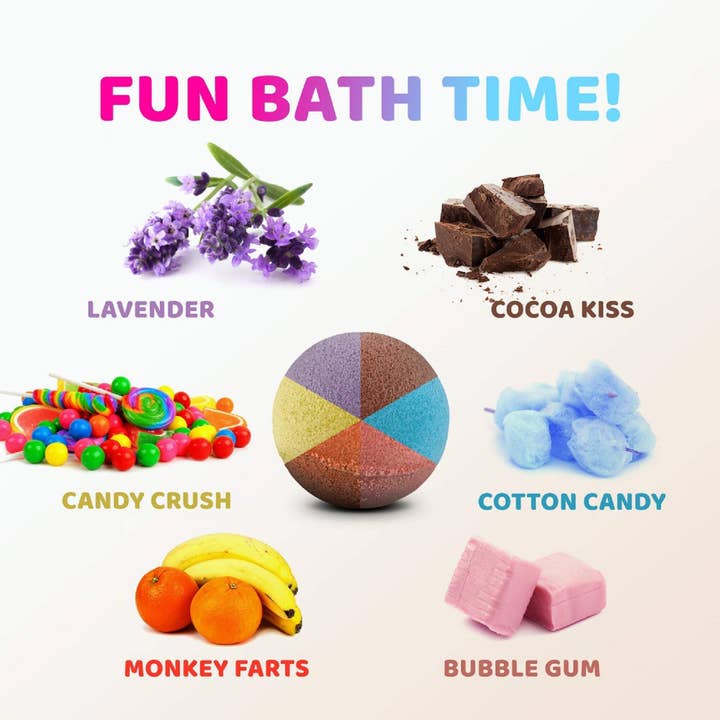 Relaxcation – wholesale Bath bomb/fizz – 6 Bath Bombs For Kids With Fast Food Toys Inside Each Bomb Perfect Gift Set 5 oz Large Bath Fizzies W/ Fun Bubble Effect For Boys and Girls