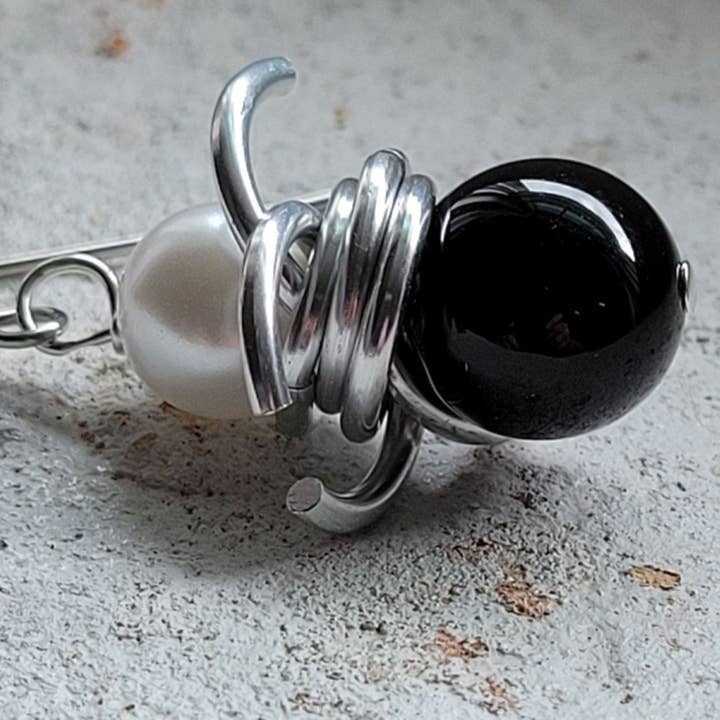 Silver Black & Pearl Atlantic Earrings/Coastal Jewelry for wholesale by Teahan K Jewelry