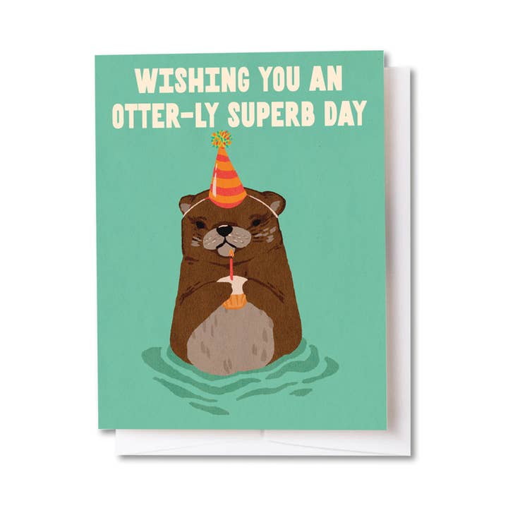 Otter-ly Superb Birthday Card for wholesale by Tender Loving Empire