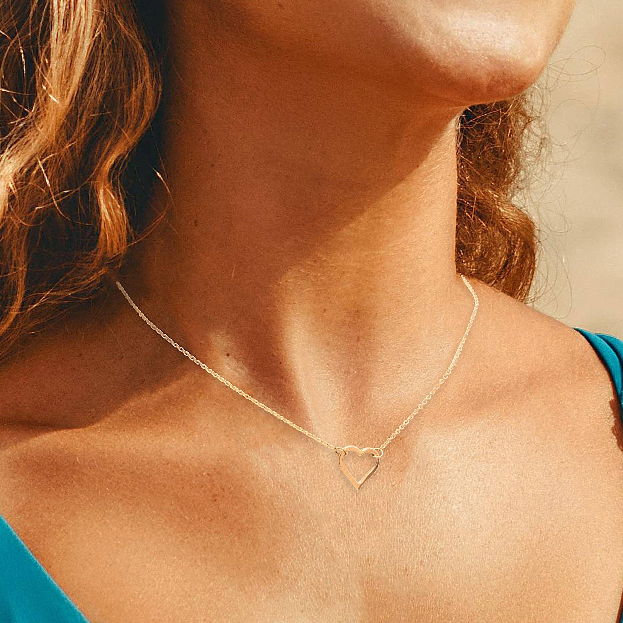 J + I Jewelry - Wholesale Halskettinghanger - Hartlijn Gouden Ketting1