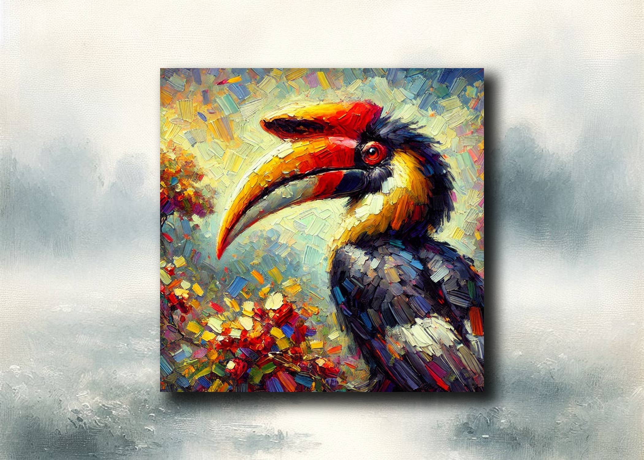 frostedgrey - Wholesale Magnet - Hornbill Fridge Magnet 55x55mm0