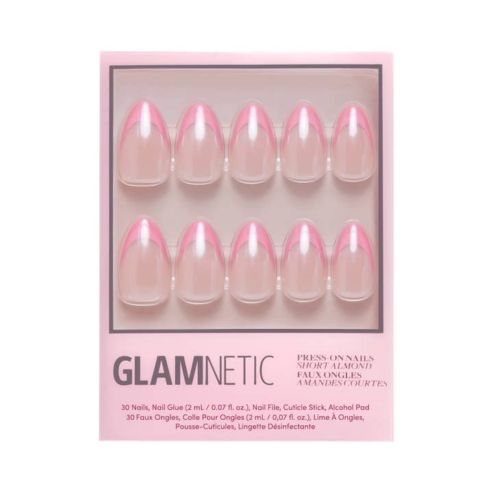 Glamnetic - Wholesale Press-On/Fake Nails - Bubble Gum Glaze Press-On Nails|Pink French Tip|Pink