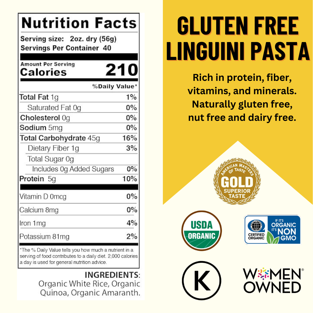 Mountain High Organics - Wholesale Pasta - Gluten Free Organic Quinoa Pasta, Linguini - 5lb Bags1