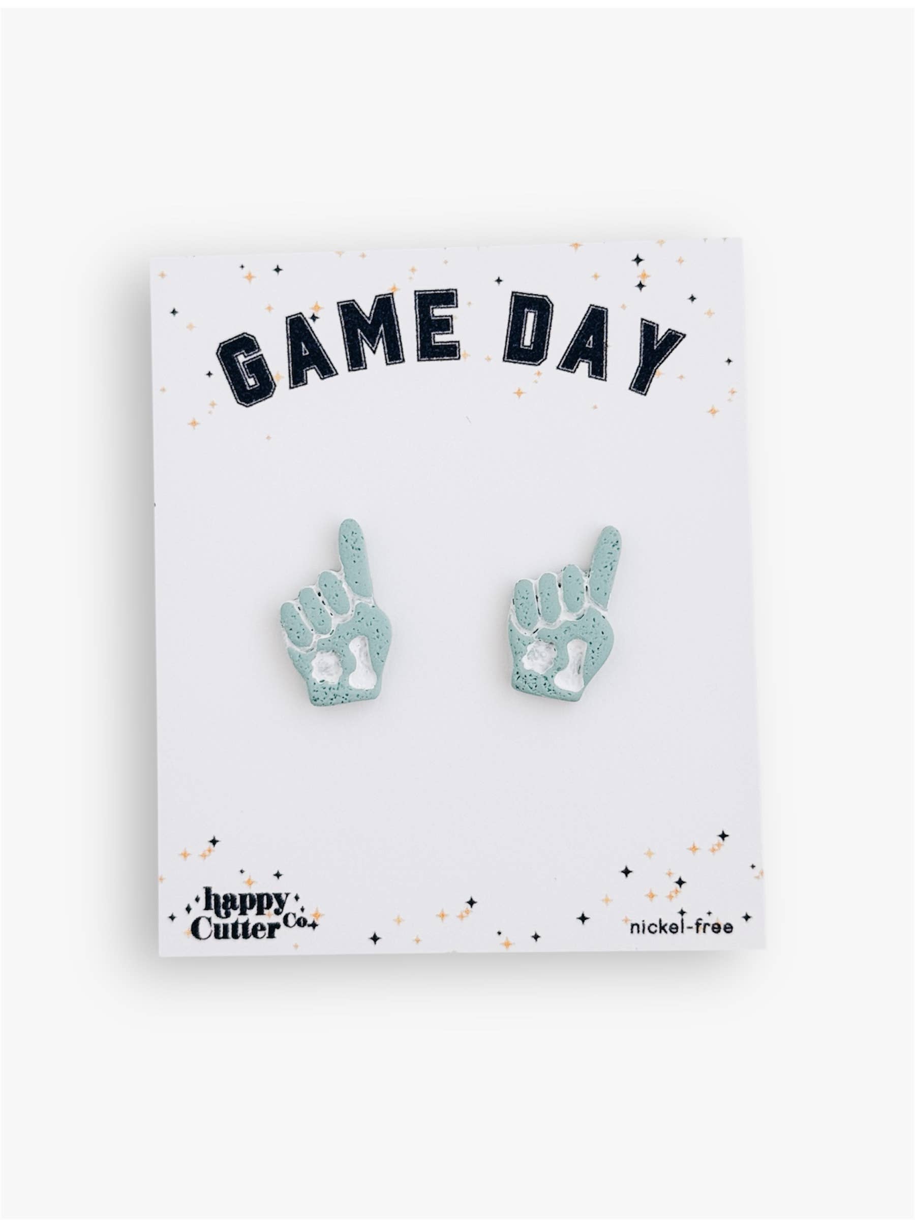 Happy Cutter Co - Vente Clous d'oreille - Boucles d'oreilles couleur personnalisée de l'équipe | Boucles d'oreilles doigt en mousse #15