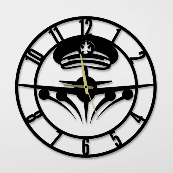 Modern Pilot Metal Clock For Wall, Pilot Wall Clock Decor for wholesale by Glow Neon