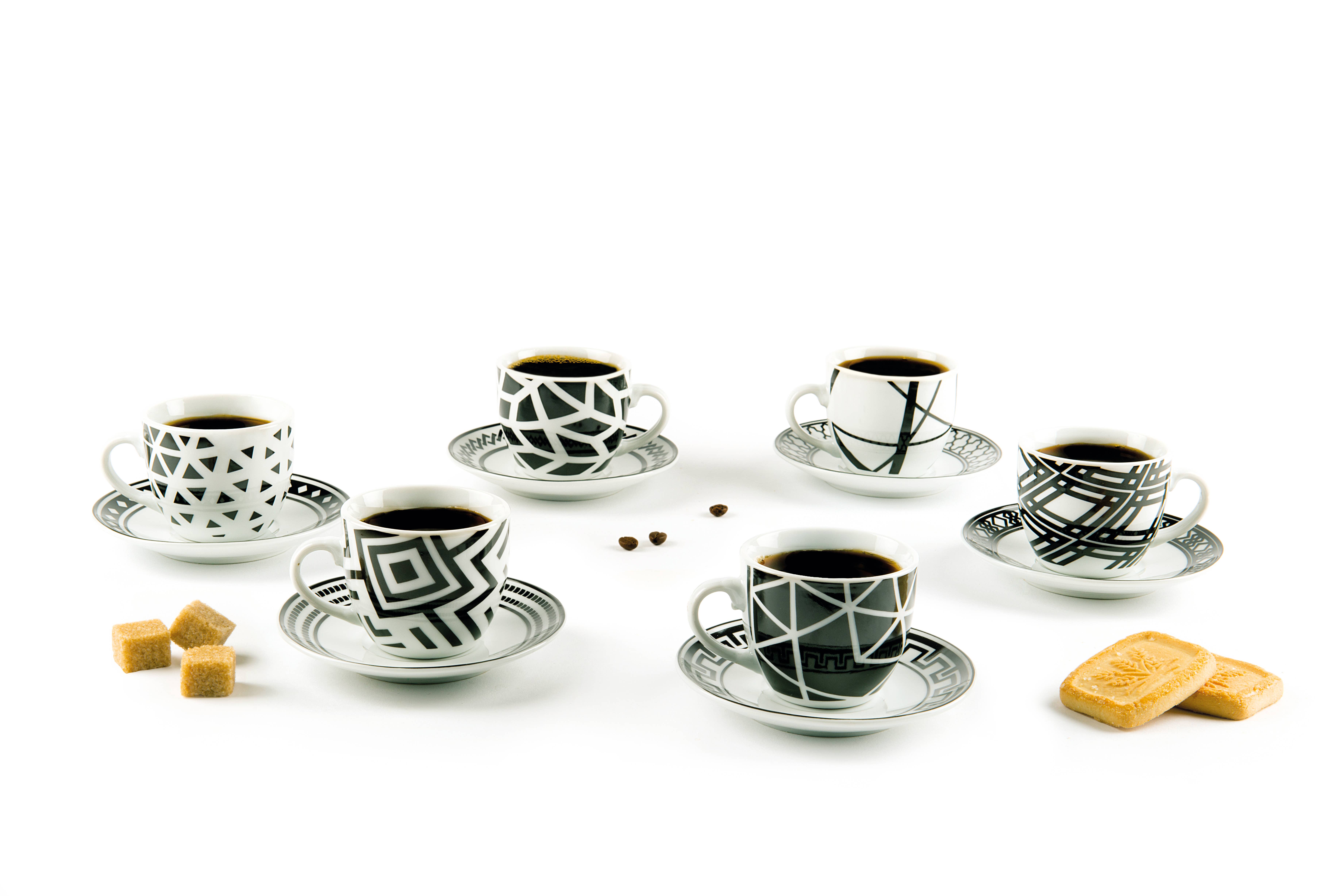 multicolour Set of 6 Emily Coffee Cups for wholesale on Faire2