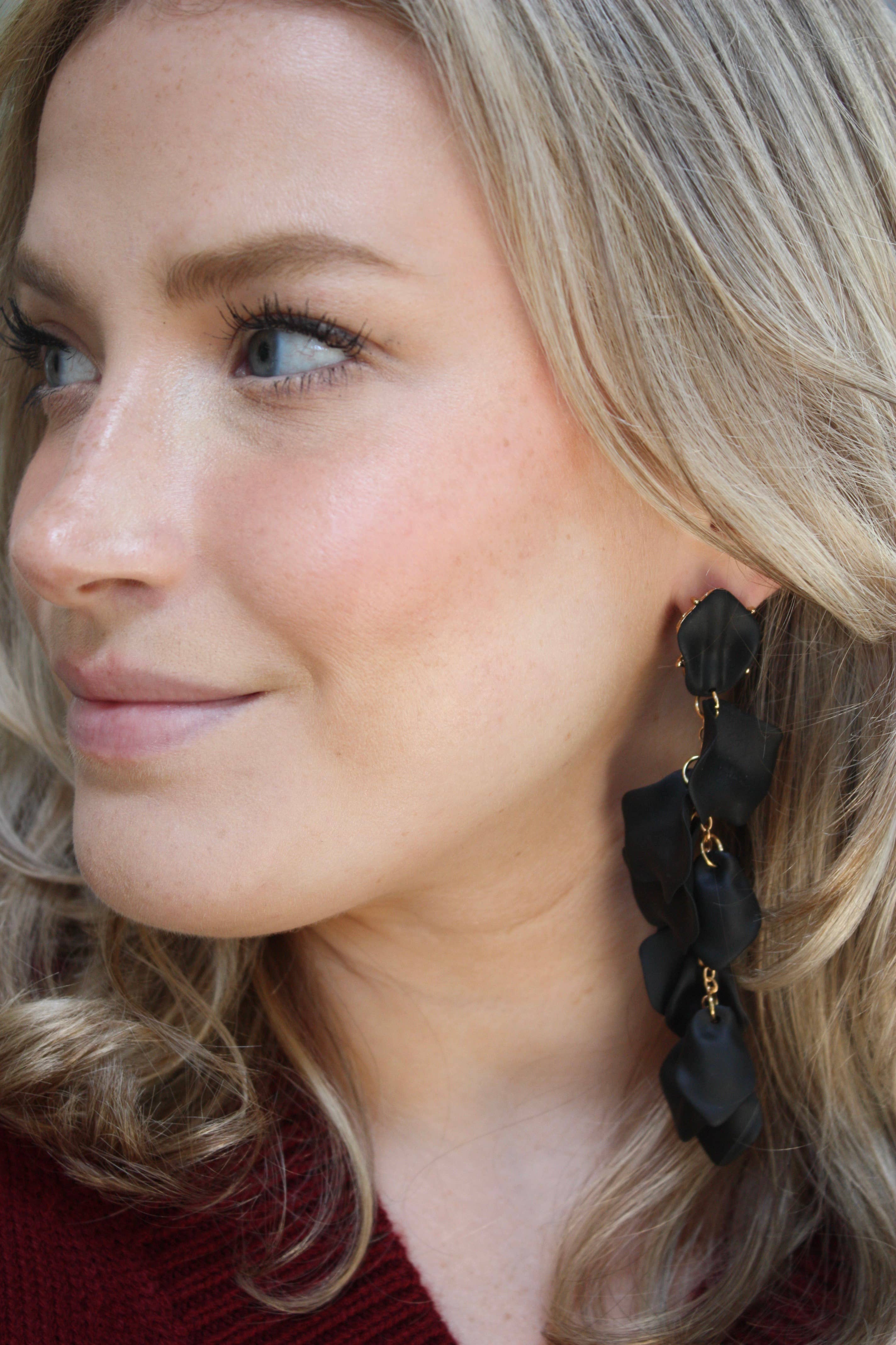 Accessory Concierge - Wholesale Dangle Earrings - Satin Petal Dusters 1