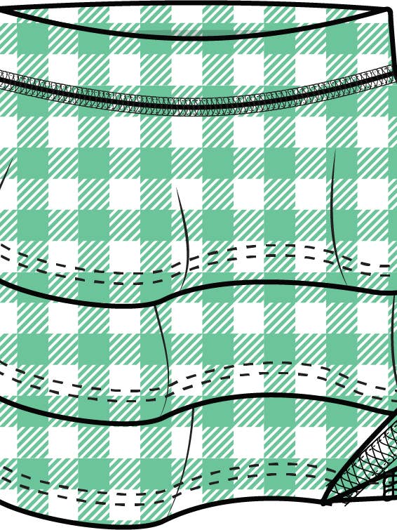 Piger Forårsgrøn Ternet Lagdelt Aktiv Skort for engroshandel hos RuffleButts + RuggedButts