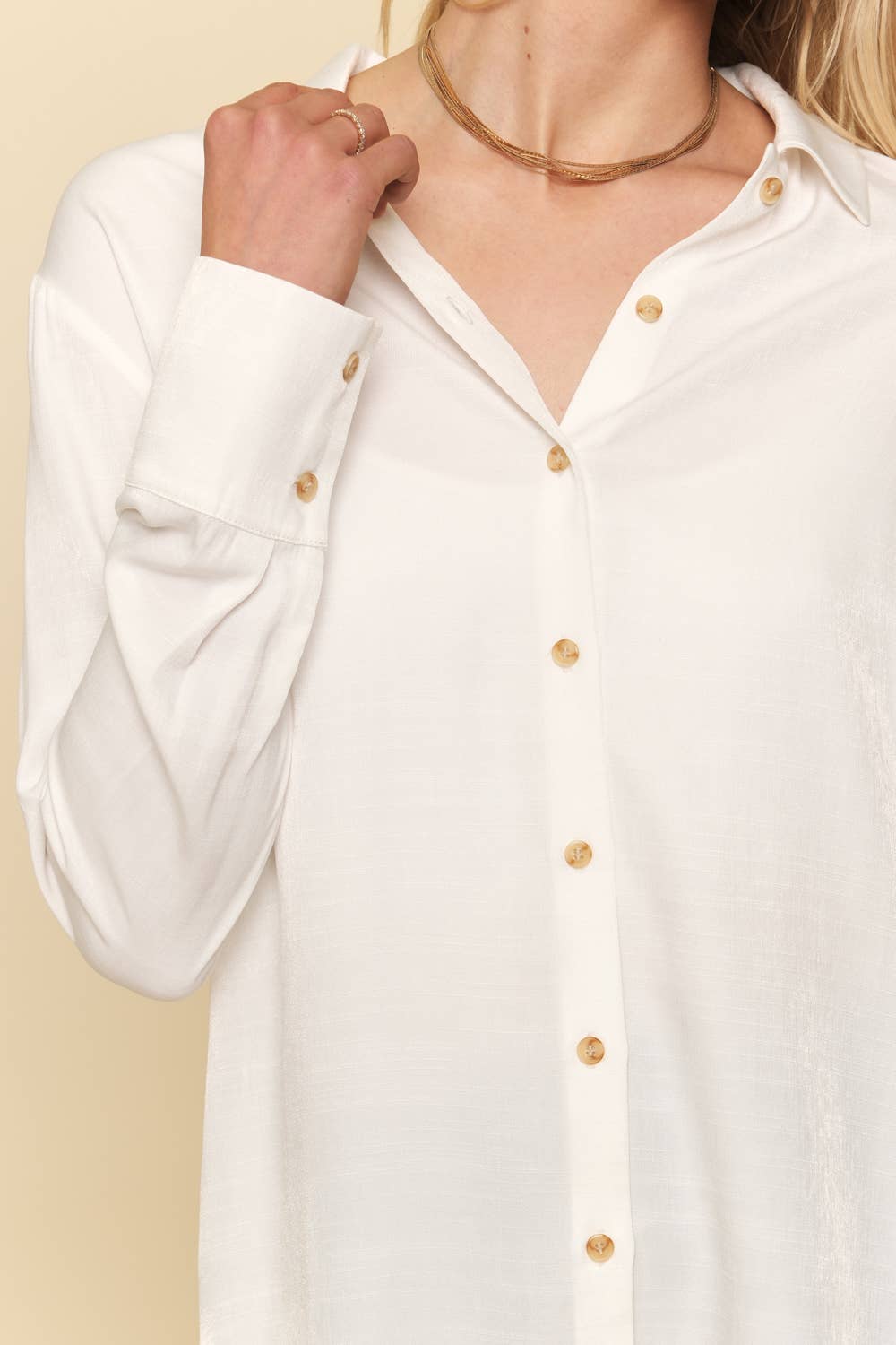 Wholesale 60014 Shiny Button Down Shirt for your store Faire